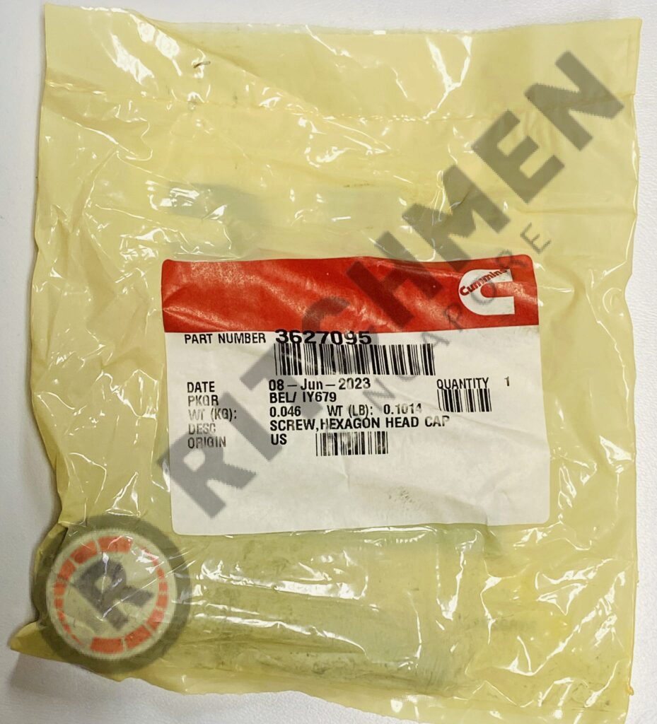 Genuine Cummins 3627095 SCREW, HEXAGON HEAD CAP - Ritchmen (S) Pte Ltd