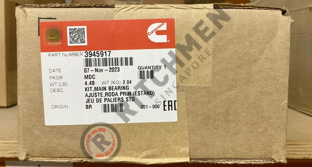 Genuine Cummins 3945917 SET, MAIN BEARING (STD) - Ritchmen (S) Pte Ltd