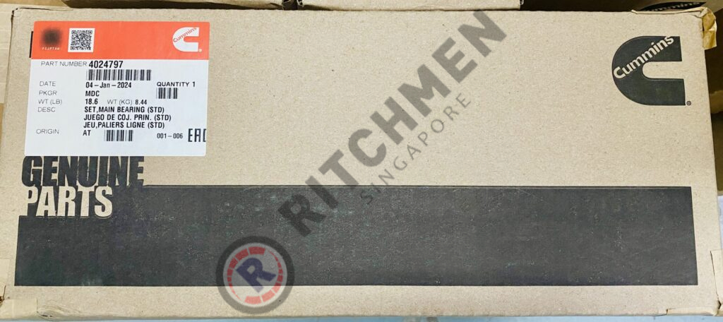 Genuine Cummins 4024797 SET, MAIN BEARING (STD) - Ritchmen (S) Pte Ltd